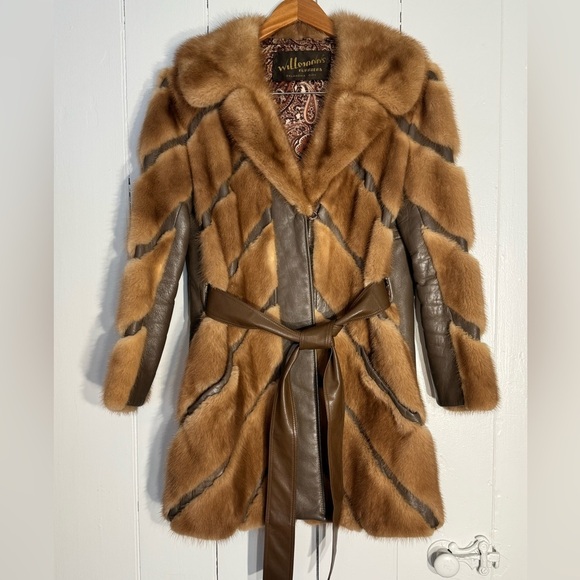 Vintage Luxurious Brown Mink and Leather Women's Coat (shows no wear at all!) - Picture 1 of 14